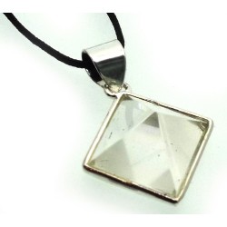 Clear Quartz Gemstone Pyramid Pendant